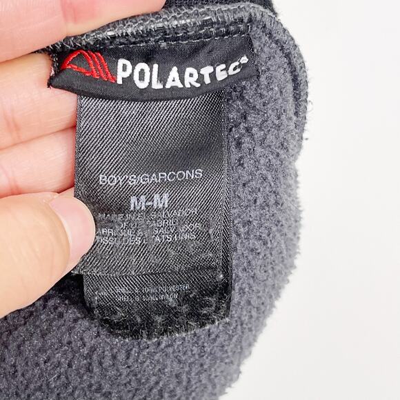 The North Face Boys Denali Fleece Jacket Gray Black Colorblock Medium M Full Zip - Picture 10 of 13